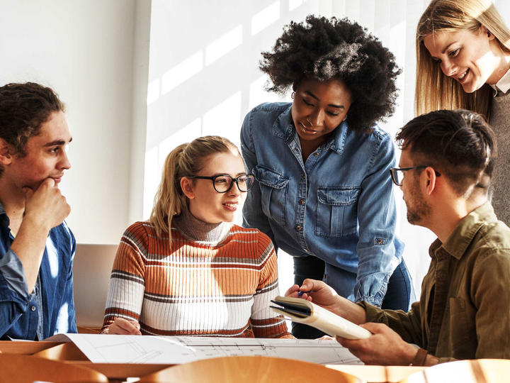 A group of people meeting